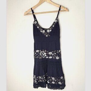 INC International Concepts Women’s Y2K 90s Crochet Trim Babydoll Dress Size XS *